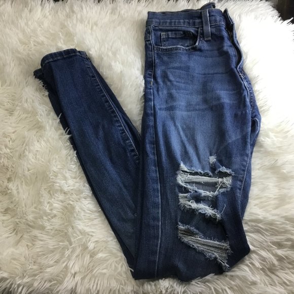 Flying Monkey Denim - Flying Monkey High Rise Skinny Distressed Jeans